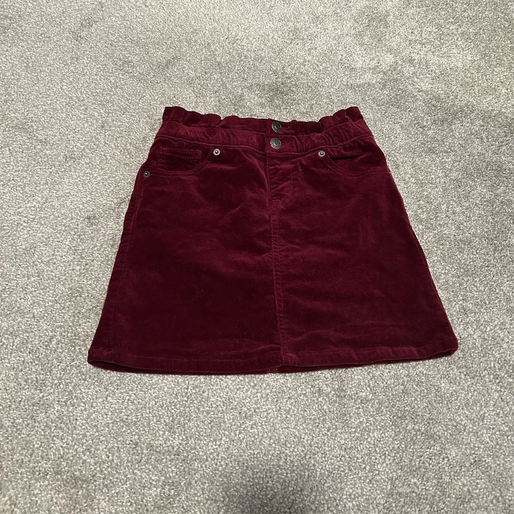 Girls Burgundy Corduroy Skirt